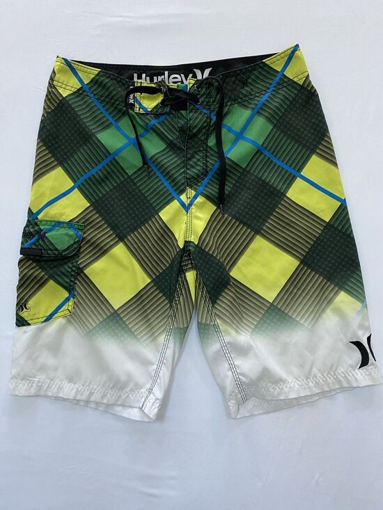 Hurley Other - Hurley Mens Size 30 Plaid Boardshorts Green Yellow Swim Trunks Beachwear